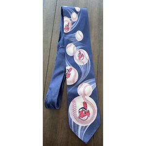 Vintage Cleveland Indians Guardian Men's Silk Neck Tie Chief Wahoo USA 3.5 x 57"